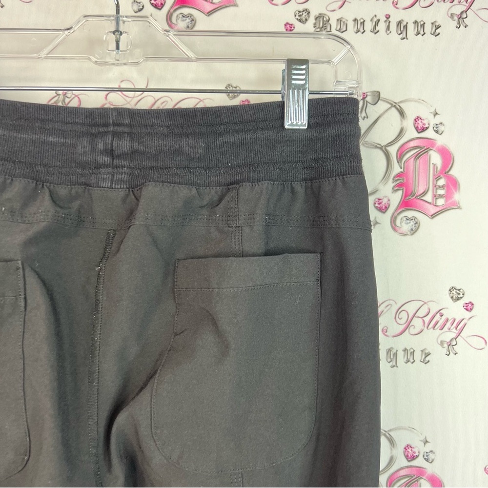 Cleo pants cinch bottom casual Women's Black Straight Leg Pants - Picture 7 of 12